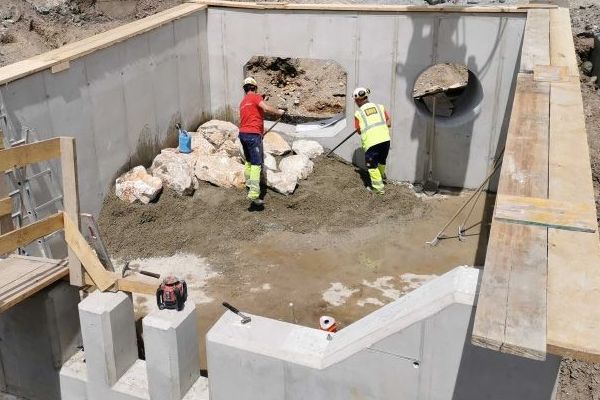 Sohlpflasterung im Tosbecken