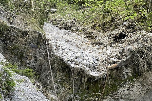 Verschüttete Sperre oberhalb der Fischmichlsiedllung