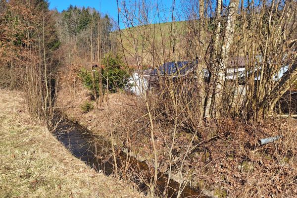 Der Grundbach bei Au mit Blick in Richtung Westen.
