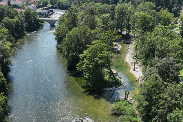 Seitenarm mündet wieder in die Alz