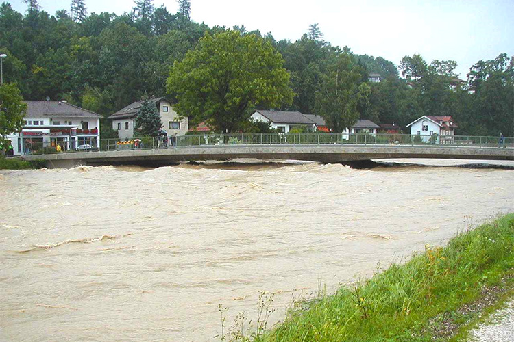 Hochwasser in Traunstein